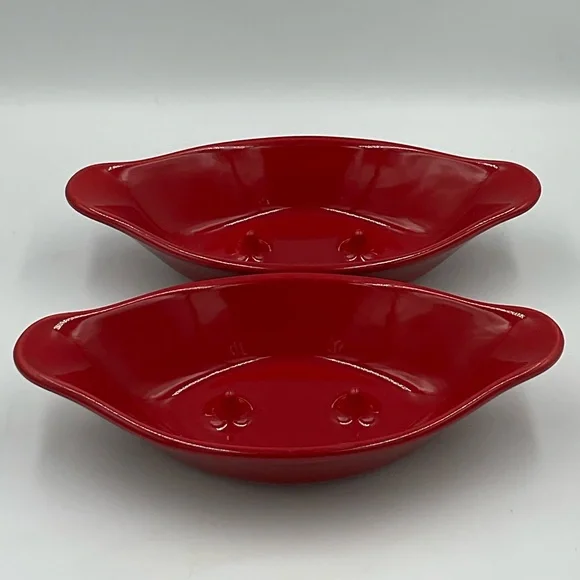 Pfaltzgraff Red Glazed Baked Potato Dishes - Set of 2 - Picture 1 of 7